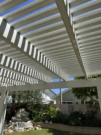 Recent BlueVista exterior cleaning result: a pergola and outdoor structure cleaned free of dirt and staining